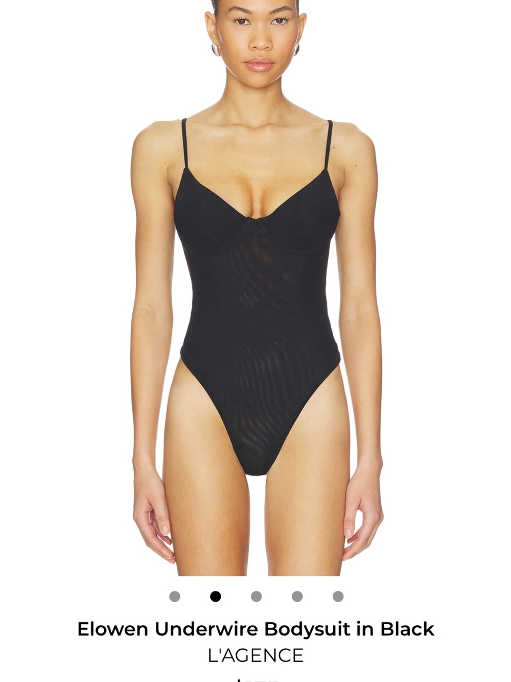 L'AGENCE Elowen underwire Black Underwire Spaghetti-Strap Bodysuit